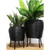Stoneleigh & Roberson Raska Large Rattan Planter Set - Black