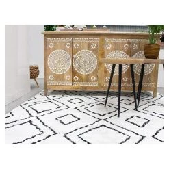 Stoneleigh & Roberson Monochrome Diamond Ivory Area Rug