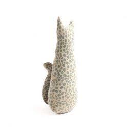 Raine & Humble Animal Print Cat Doorstop – Light Blue DOORMATS, DOOR STOPS & DRAUGHTSTOPPERS