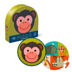 Crocodile Creek Two Sided Puzzle - Monkey Friends (24pc) Early Learning