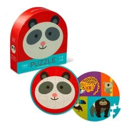 Crocodile Creek Early Learning Two Sided Puzzle - Panda Friends (24pc)
