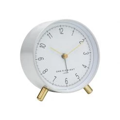 One Six Eight CLOCKS Hannah Alarm Clock With Light - White