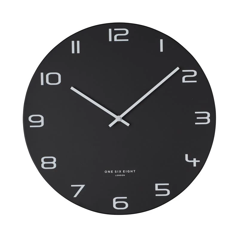 One Six Eight Nero Black Clock (40cm)