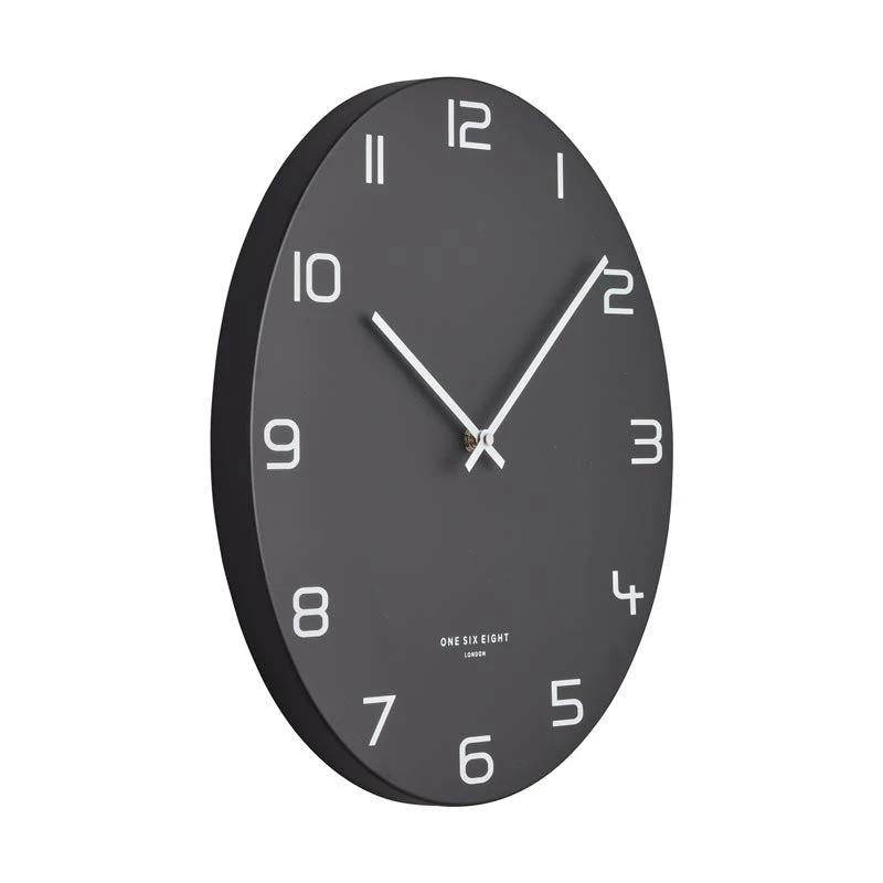 One Six Eight Nero Black Clock (40cm)