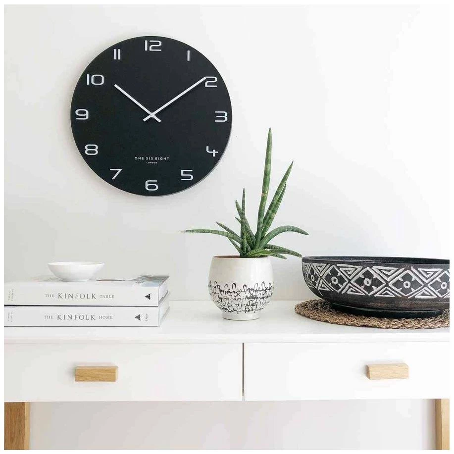One Six Eight Nero Black Clock (40cm)
