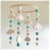 Sheepish Design NZ Wool 3D Cloud Baby Mobile - Turquoise Kiwiana