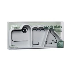 Done By Deer Dining & Aprons Stick & Stay Silicon Snack Plate – Croco Grey