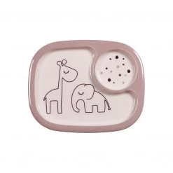 Done By Deer Dining & Aprons Dreamy Dots Mini Compartment Plate – Powder