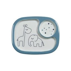 Done By Deer Dreamy Dots Mini Compartment Plate – Blue Dining & Aprons