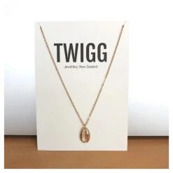 Twigg Gold Shell Necklace JEWELLERY
