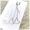 Twigg Silver Heart Thread Earrings