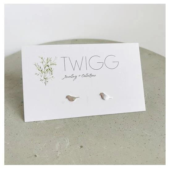 Twigg Silver Bird Stud Earrings JEWELLERY