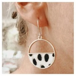 Twigg Gold Framed Cow Earrings