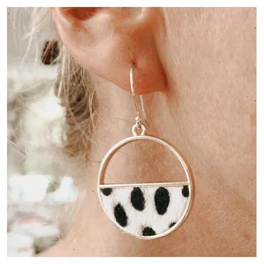 Twigg Gold Framed Cow Earrings