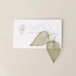 Twigg Green Leaf Earrings