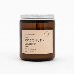 Lantern Cove Glo Candle - Coconut & Amber Andles
