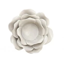 Le Forge Country Style Porcelain Flower Tea Light Holder - Grey