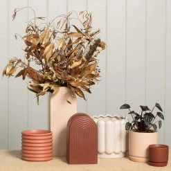 Potted Gatsby Tall Vase - Peach VASES & PLANTERS