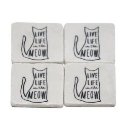 Stoneleigh & Roberson Live Life In The Meow Coaster Set