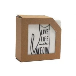 Stoneleigh & Roberson Live Life In The Meow Coaster Set