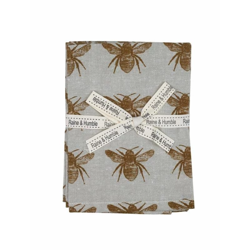 Raine & Humble Honey Bee Napkin Set - Mustard (4pc) Country Style