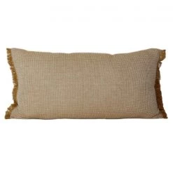 Raine & Humble Coastal Breakfast Waffle Fringe Cushion - Mustard