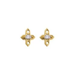 Lindi Kingi Tiny Cross Studs - Gold