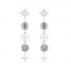 Lindi Kingi Valentines Day Star Drop Earrings - Platinum