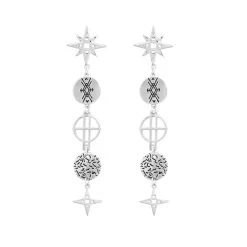 Lindi Kingi Valentines Day Star Drop Earrings - Platinum