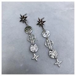 Lindi Kingi Valentines Day Star Drop Earrings - Platinum