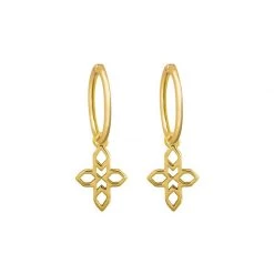 Lindi Kingi Baroque Cross Sleeper Earrings - Gold