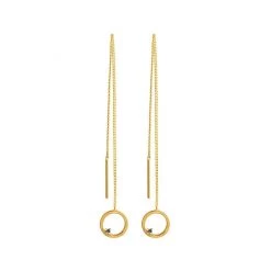 Republic Road Free To Roam Thread Earrings - Gold / Sapphire