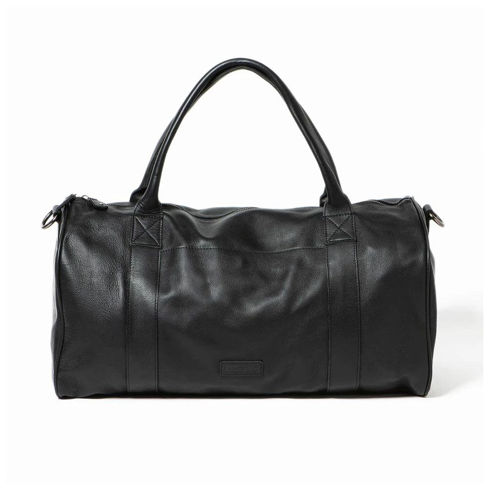 Stitch & Hide Leather Globe Weekender Bag - Black