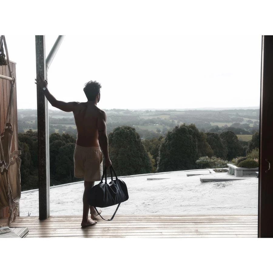 Stitch & Hide Leather Globe Weekender Bag - Black