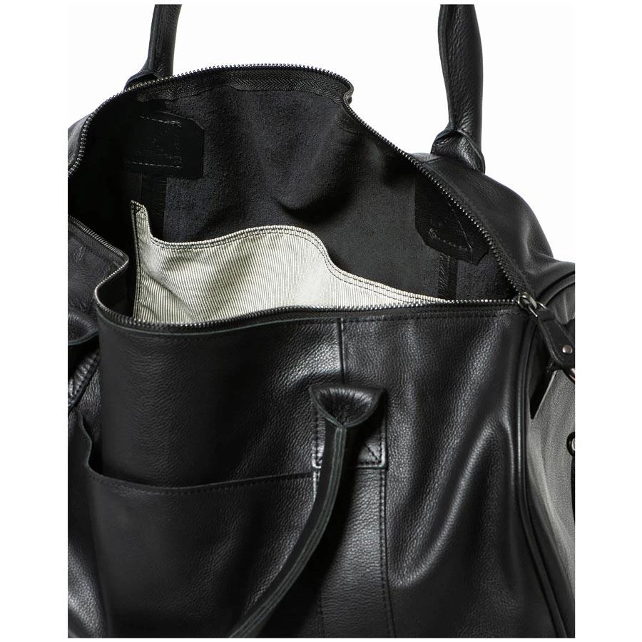 Stitch & Hide Leather Globe Weekender Bag - Black