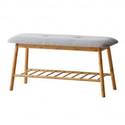 L.T. Williams Coastal Bamboo Bench With Rack
