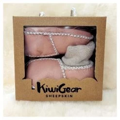 Kiwi Gear Kiwiana Sheepskin Baby Booties - Pink