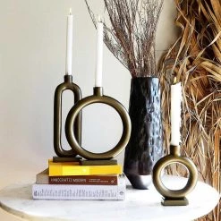 Roam & Loom NEW ARRIVALS Iron Candle Holder Set/3