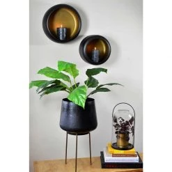 Roam & Loom Large Black Iron Planter Pot & Stand (60cm) NEW ARRIVALS