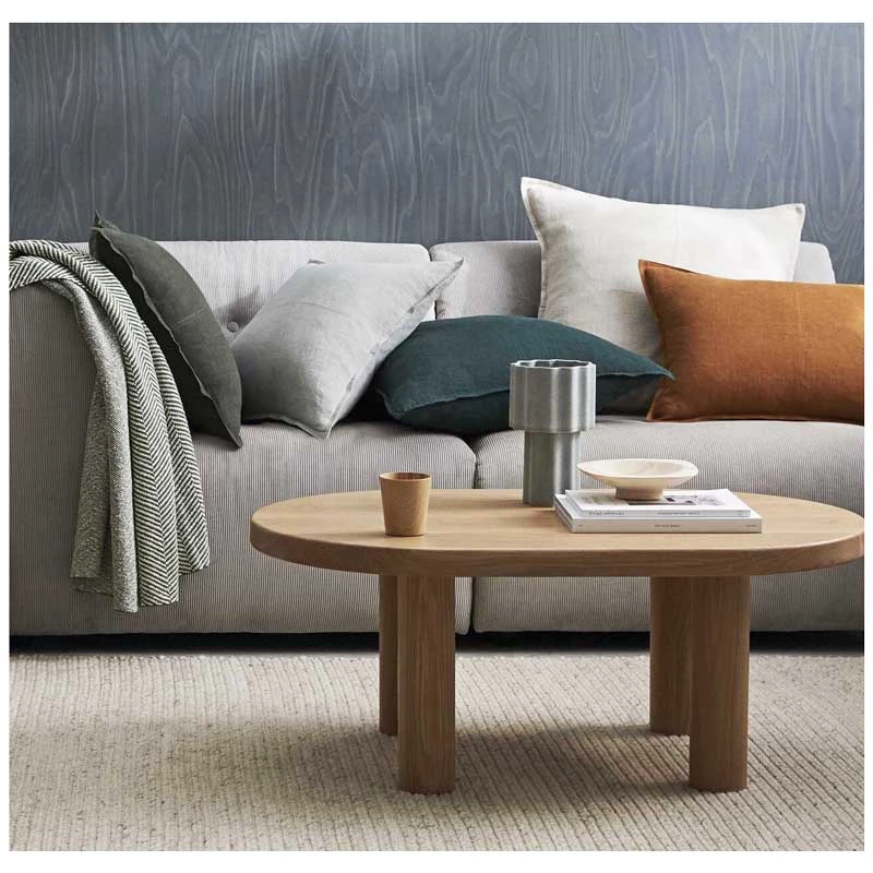 Weave Linen Lumbar Como Cushion - Spice Coastal