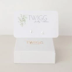 Twigg Paper Plane Silver Stud Earrings