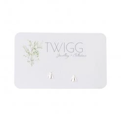 Twigg Paper Plane Silver Stud Earrings