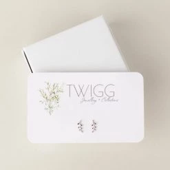 Twigg Little Olive Silver Stud Earrings Valentines Day