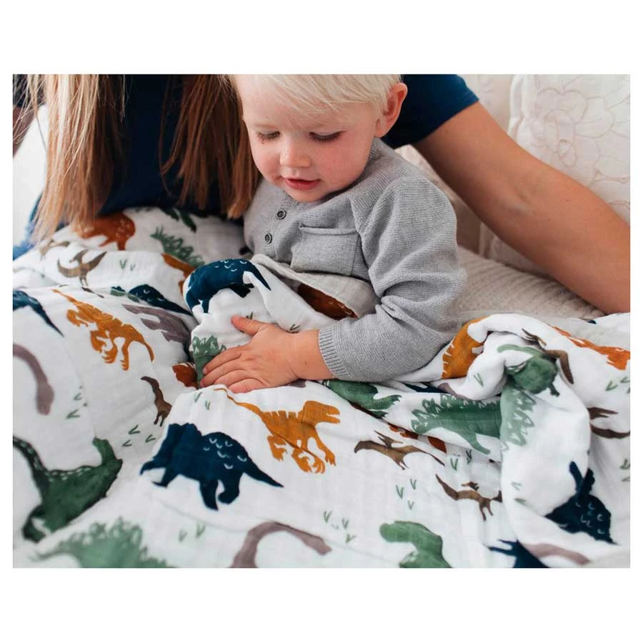 Little Unicorn Restocked Big Kids Cotton Muslin Quilt β Dino Friends
