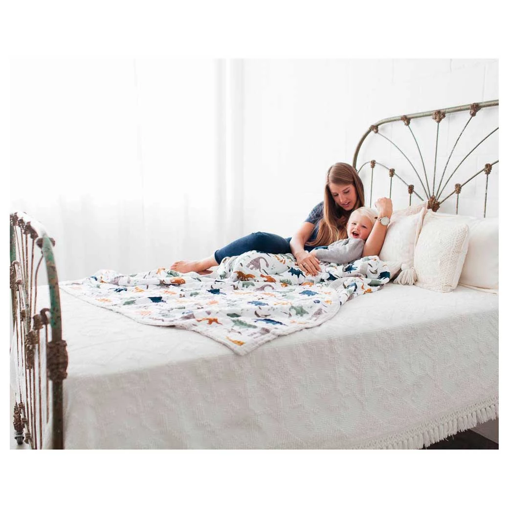 Little Unicorn Restocked Big Kids Cotton Muslin Quilt β Dino Friends