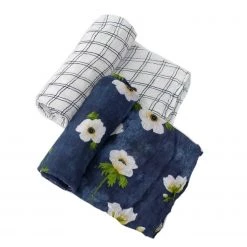Little Unicorn Deluxe Muslin Swaddle 2pk β White Anemone Country Style