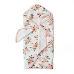 Little Unicorn Restocked Hooded Towel & Wash Cloth Set – Watercolour Roses