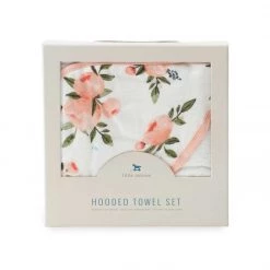 Little Unicorn Restocked Hooded Towel & Wash Cloth Set – Watercolour Roses