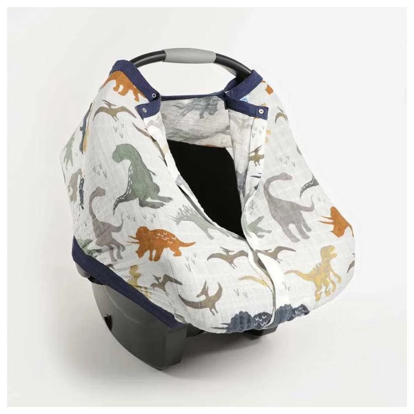 Little Unicorn BABY & TODDLER GIFTS Cotton Muslin Car Seat Canopy - Dino Friends
