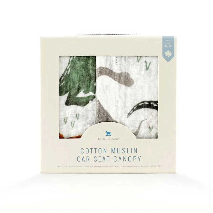 Little Unicorn BABY & TODDLER GIFTS Cotton Muslin Car Seat Canopy - Dino Friends